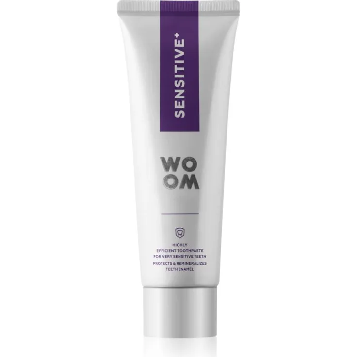 WOOM Sensitive+ Toothpaste, Zahnpasta für empfindliche Zähne, 75 ml, reduziert Empfindlichkeit und bekämpft Zahnbelag