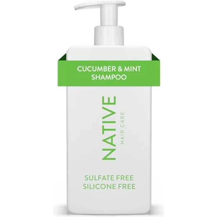 Native Shampoo Volumen für Frauen und Männer, ohne Silikone und Sulfate, Gurke-Minz-Duft, 487 ml – Bild 1