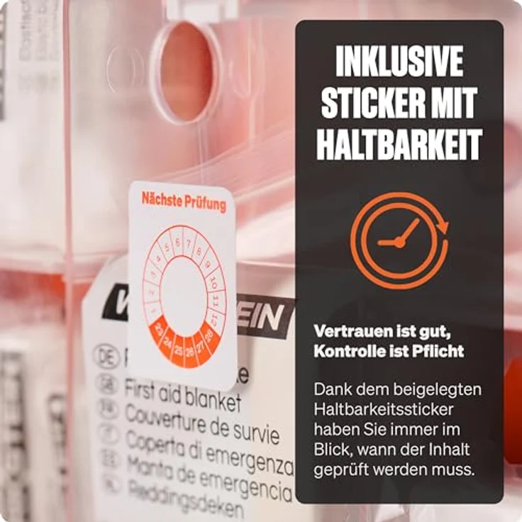 WERKSTEIN Erste Hilfe Nachfüllset ÖNORM Z1020 Typ1, 63 Teile mit Erste Hilfe Anleitung und praktischen Innentaschen für Betriebe bis 5 Beschäftigte – Bild 5