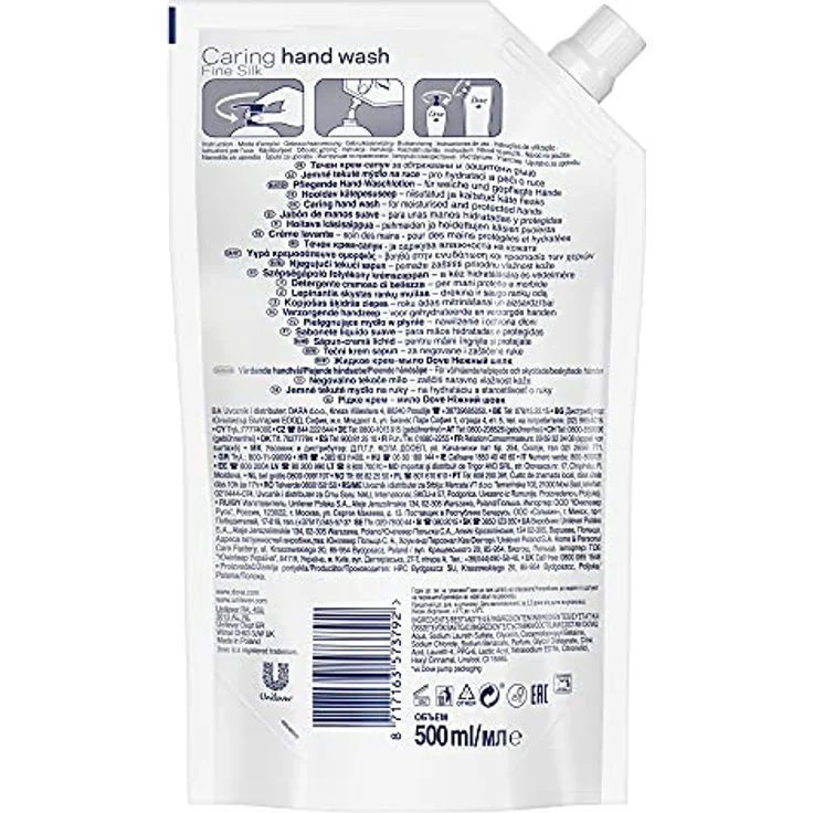 Dove Pflegende Hand-Waschlotion fine silk Nachfüllbeutel 500 ml für Alle Hauttypen geeignet – Bild 3