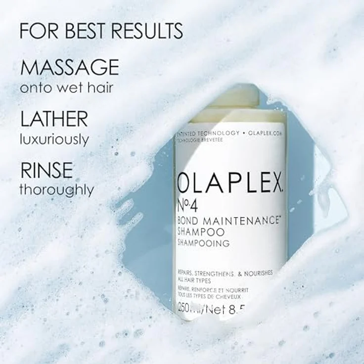 Olaplex No 4 Bond Maintenance Shampoo, Repariert, Stärkt Und Pflegt Alle Haartypen, Verleiht Glanz Und Hinterlässt Ein Weiches Haargefühl, 1000ml – Bild 4