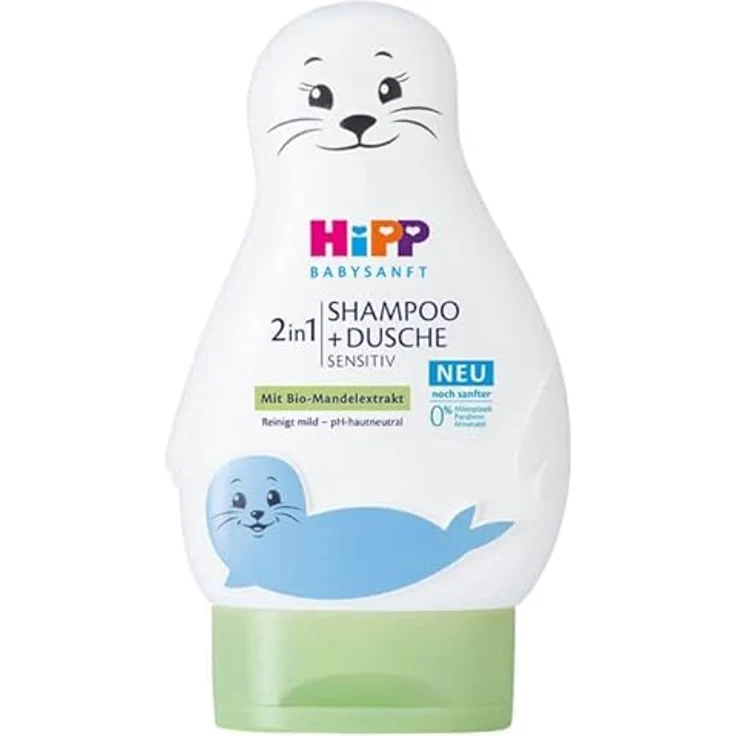 Hipp Babysanft Sensitive Babyshampoo für Körper und Haar, sanfte Reinigung ohne Austrocknen, 200 ml – Bild 1