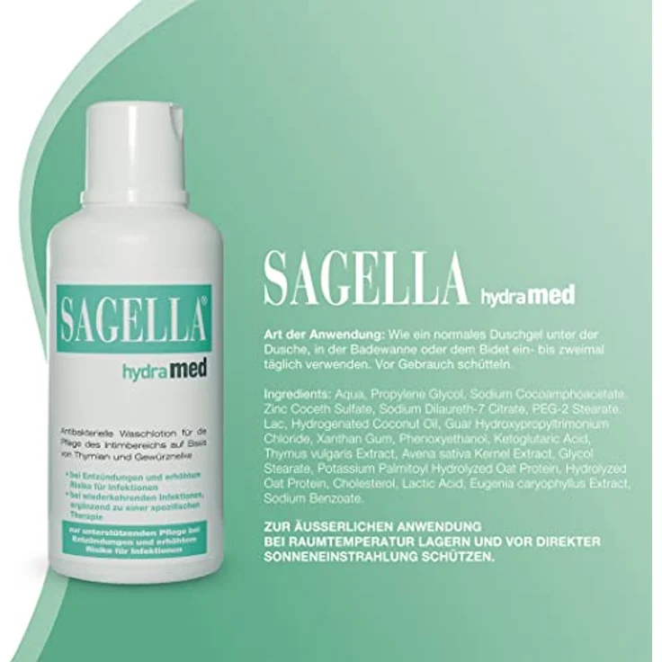 SAGELLA hydramed Intimwaschlotion 500 ml, Schutz und Pflege für den Intimbereich bei erhöhtem Infektionsrisiko – Bild 2