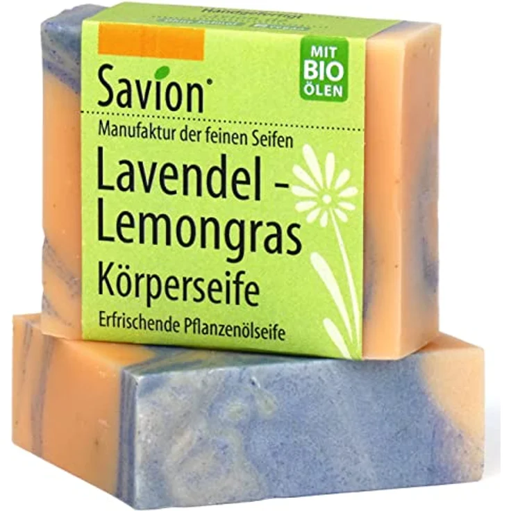 Savion Lavendel-Lemongras Körperseife, Vegan, Palmölfrei, Tierversuchsfrei, 80g – Bild 1