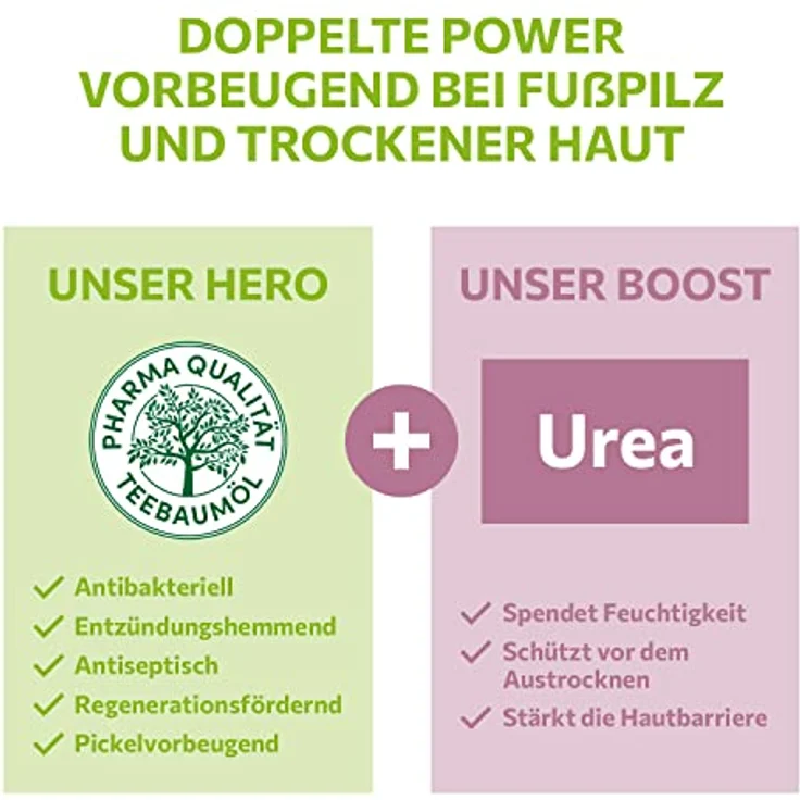 Alkmene Mein Teebaumöl Fußcreme 100 ml, vorbeugend gegen Fußpilz, vegan und klimaneutral, feuchtigkeitsspendend – Bild 3