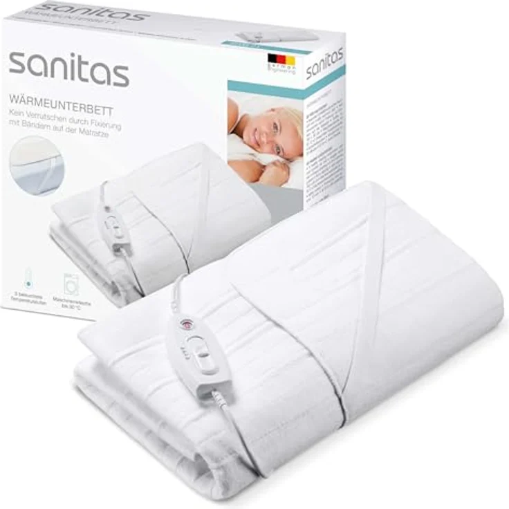 Sanitas SWB21 Wärmeunterbett, 150 x 180 cm, 55 - 65 W, Weiß – Bild 2