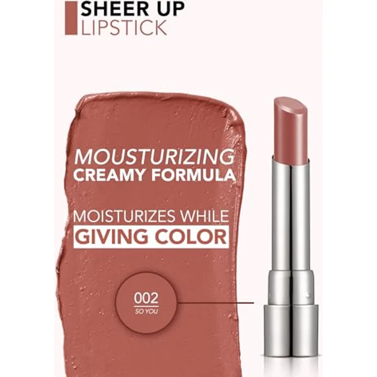 flormar Sheer Up Lipstick, hydratisierender Lippenstift mit Glanz, für voller wirkende Lippen, 3 g – Bild 3