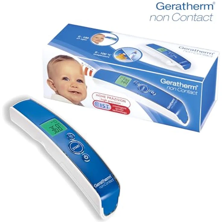 Geratherm GT-101, Berührungsloses Fieberthermometer für Stirnmessung, präzise Temperaturmessung von 0 bis 100 Grad, ergonomisches Design – Bild 4