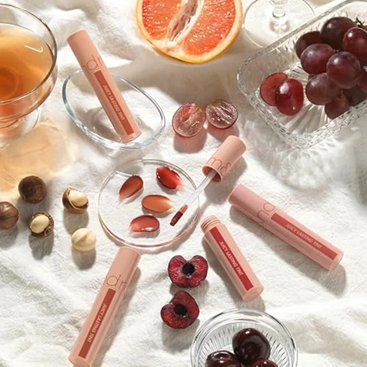 rom&nd Juicy Lasting Tint 5.5g (25 BARE GRAPE), langlebiger hochpigmentierter Lippen-Tint mit fruchtiger Farbe und glänzendem Finish – Bild 4