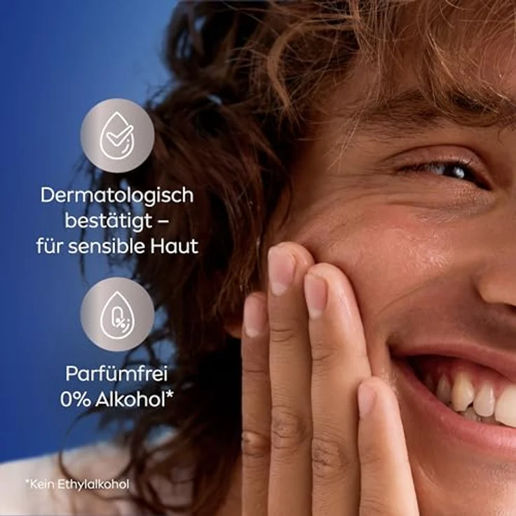 NIVEA MEN Sensitive Moisturiser, 24h Feuchtigkeitscreme für empfindliche Männerhaut, alkoholfrei, 100 ml – Bild 3