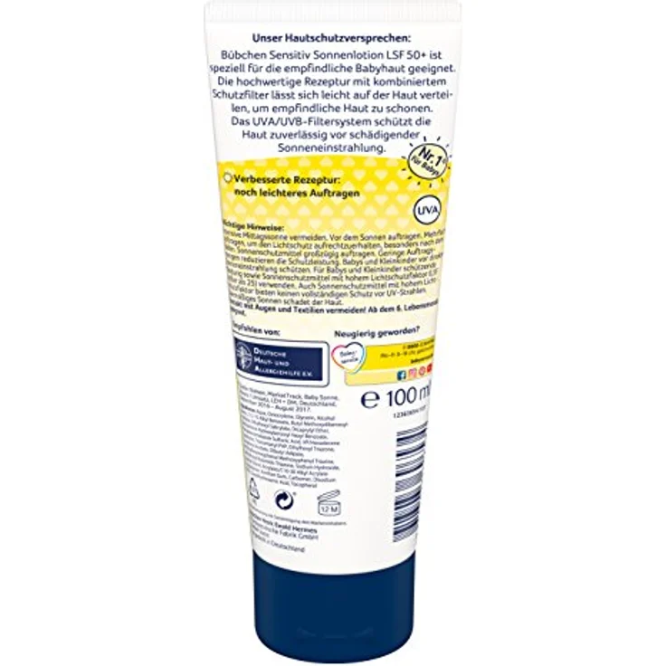 Bübchen Sensitiv Sonnenlotion LSF 50+, 100 ml Tube – Bild 2
