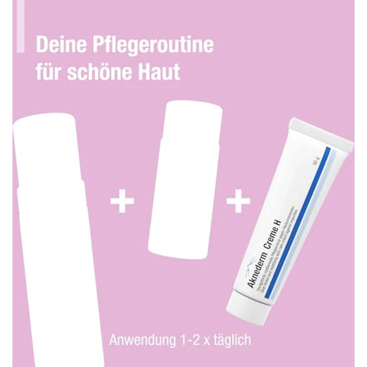 AKNEDERM Creme H 2x30g - Hautgetönte Gesichtscreme kaschiert Pickel & Rötungen - Talgregulierende Tagescreme ohne Parfüm – Bild 3
