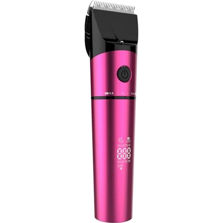 CLIPSTER Akkuschermaschine DeloX, kabellos mit 4 Aufsteckkämmen, pink – Bild 7