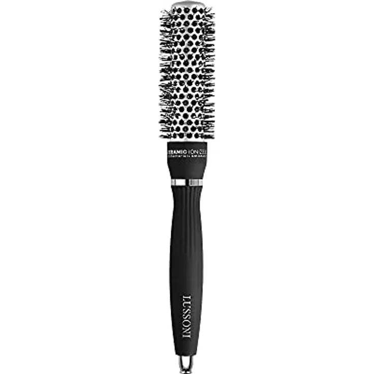 T4B LUSSONI Professionelle Antistatische Styling Bürste Mit Geriffelten Borsten, Schwarz (25 mm)