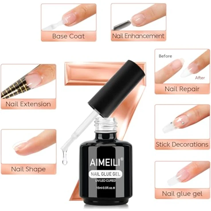 AIMEILI 7-in-1 Builder Gel in Flasche, Klar 15ml - Schnell Aufbauendes UV LED Nagelverlängerungsgel, Langanhaltend und Vielseitig – Bild 2