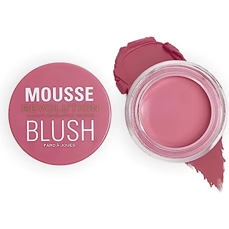 Makeup Revolution Mousse Puder-Rouge Blossom Rose Pink, 6 g, veganes Rouge für natürliche Wangenröte