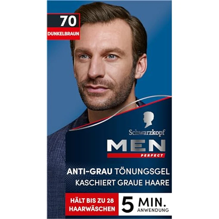 Schwarzkopf Men Perfect Anti-Grau-Tönungs-Gel 70 Natur Dunkelbraun 3 x 40 ml – Bild 3