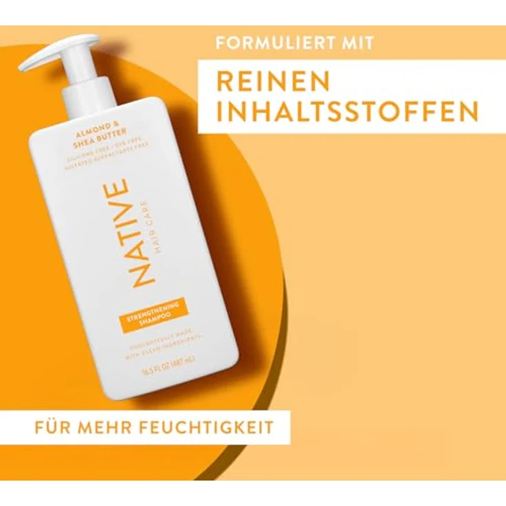 Native Mandel- & Sheabutter Kräftigendes Shampoo für alle Haartypen, Coloriert & Behandelt, Sulfatfrei, Silikonfrei, Farbstofffrei, 487 ml – Bild 5