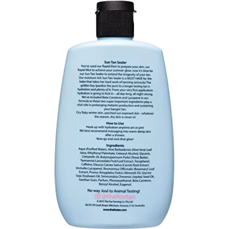 The Fox Tan - Sun Tan Sealer - After Sun für Körper und Gesicht, feuchtigkeitsspendende Lotion für lang anhaltende Bräune, mit Aloe Vera und Beta-Carotin, 220 ml – Bild 2