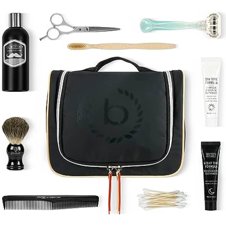 Bugatti Lido Kulturbeutel zum Aufhängen Damen Gross, Kulturtasche Frauen, XXL Toiletry Bag Waschtasche Waschbeutel Toilettentasche, Schwarz – Bild 5