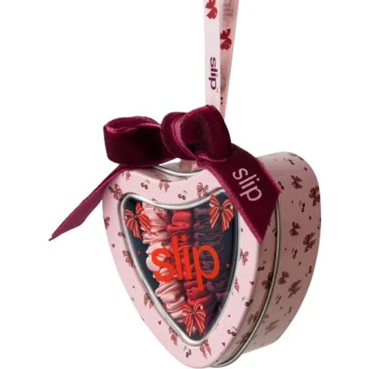 Slip Pure Silk Skinny Scrunchie Trio, Haargummis Set in Scharlachrot, Rosa und Karmesinrot, sanft zu Haaren – Bild 8
