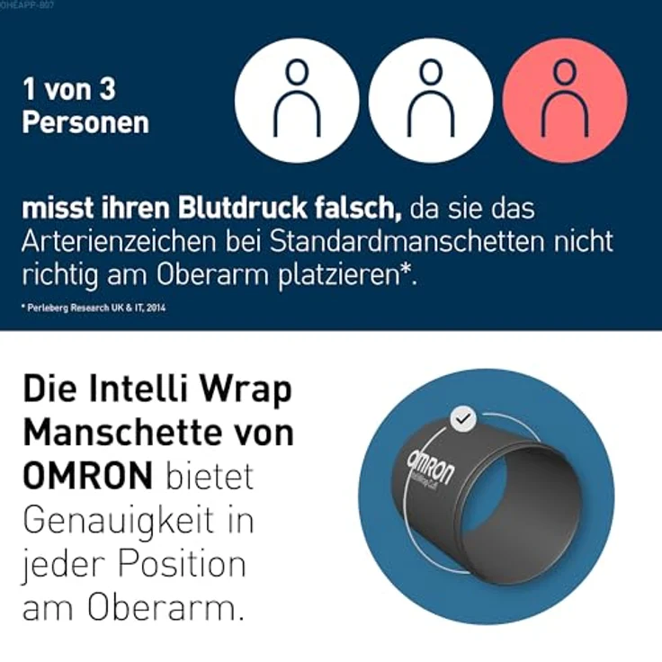 OMRON X4 Connect AFib, Automatisches Blutdruckmessgerät mit Bluetooth und App, Oberarm-Blutdruckmessgerät zur Vorhofflimmern-Erkennung, klinisch validiert, für Diabetiker & Schwangere, 22-42 cm Manschette – Bild 3