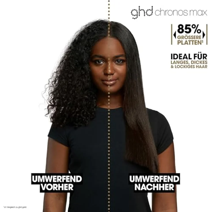 ghd Chronos Max Glätteisen – 185°C, Schnellaufheizfunktion, 30 Sek. Aufheizzeit, ideal für lange Haare - Schwarz – Bild 3