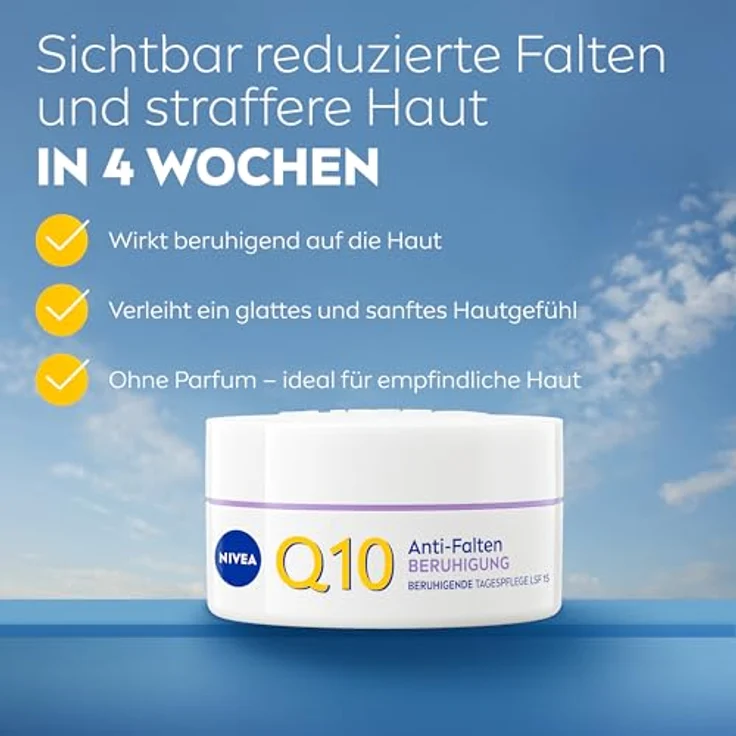 NIVEA Q10 Anti-Falten Power Sensitive Tagespflege LSF 15, 50ml, für sensible Haut, mit Süßholzextrakt – Bild 9