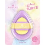 essence WHAT THE FLUFF?! powder puff, Make-up Schwämmchen, 2er Pack (1 regulär, 1 mini), weich, gelb und lila, nanopartikel frei