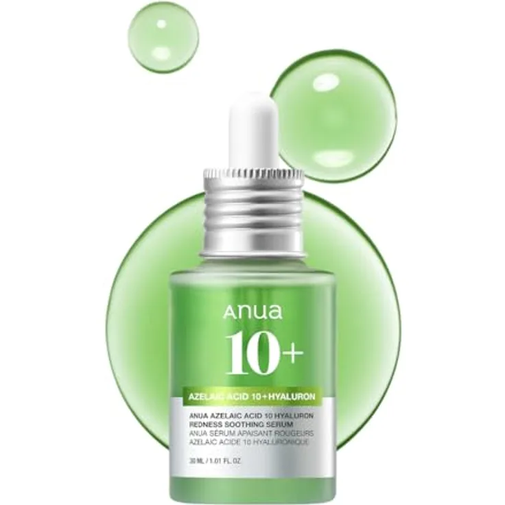 Anua Azelaic Acid 10+ Hyaluron Redness Soothing Serum, 30 ml, beruhigendes Gesichtsserum für empfindliche Haut