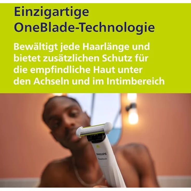Philips OneBlade Intimrasierer, Elektrischer Intimtrimmer für Männer, weiß – Bild 3