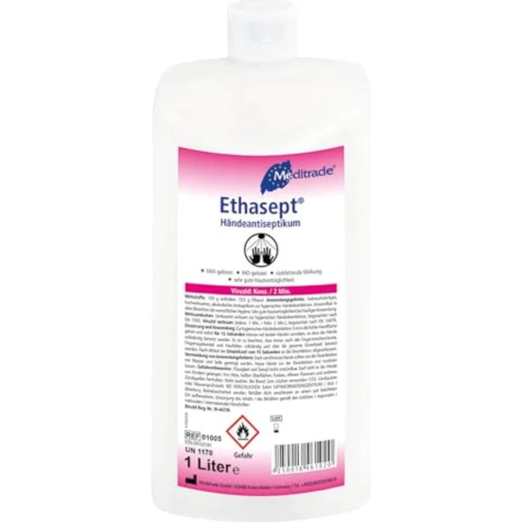 Adam Hall Accessories ETHASEPT 1000 - Ethasept Händedesinfektionsmittel - 1 Liter-Flasche – Bild 2