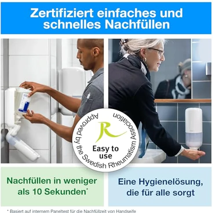 Tork Handschaumseife S4, transparente Flüssigseife, 1000 ml, parfümfrei, 99 % natürliche Inhaltsstoffe – Bild 9