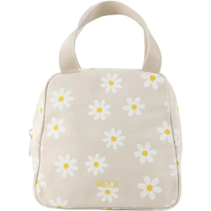 MELAWEAR Organizer Tasche groß mit Innenfächern – Reise Kulturbeutel zum Aufhängen, wasserfest, GOTS und Grüner Punkt zertifiziert, 4 Liter, Greige/Daisy Print