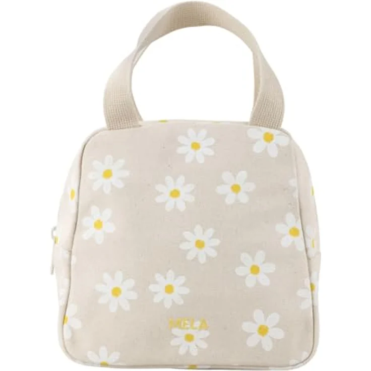 MELAWEAR Organizer Tasche groß mit Innenfächern – Reise Kulturbeutel zum Aufhängen, wasserfest, GOTS und Grüner Punkt zertifiziert, 4 Liter, Greige/Daisy Print – Bild 1