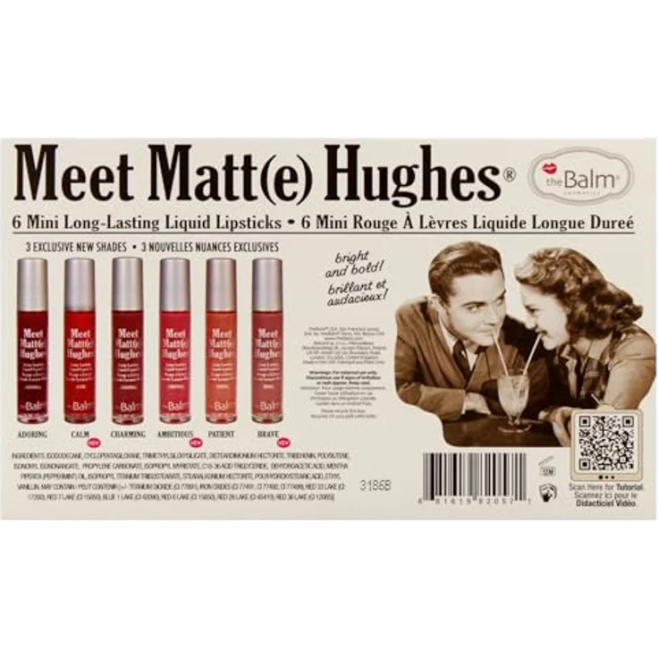 The Balm MeetMatteHughes Lippenstift Set, Mini Long-Lasting Liquid Lipsticks in Adoring, Calm und Charming, 1,2 ml jeweils – Bild 7