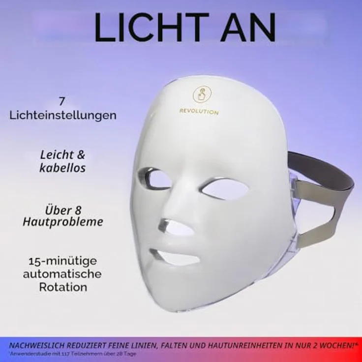 Revolution PRO Miracle LED Face Mask, LED-Gesichtsmasken mit rotem und blauem Licht, nicht-invasive Hautpflege, USB-Aufladung – Bild 2
