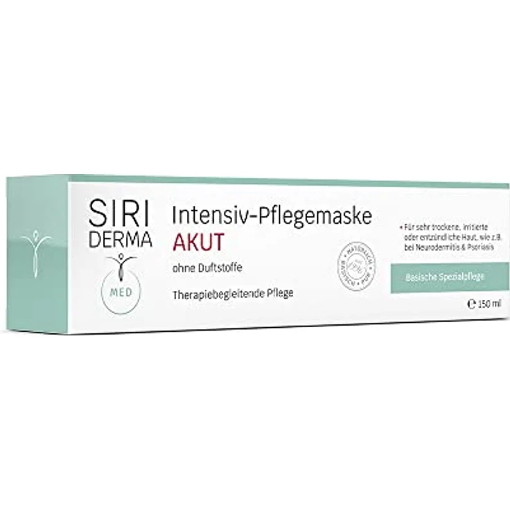 SIRIDERMA Intensiv-Pflegemaske Akut | ohne Duftstoffe | Basische Creme-Maske | 150 ml | Vegane Hautpflege für extrem irritierte und schuppende Haut – Bild 4
