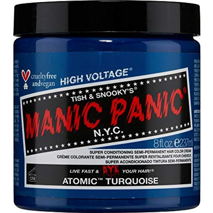 Manic Panic High Voltage Classic Atomic Turquoise, semi-permanente Haartönung mit cremiger Textur, vegan, 237 ml