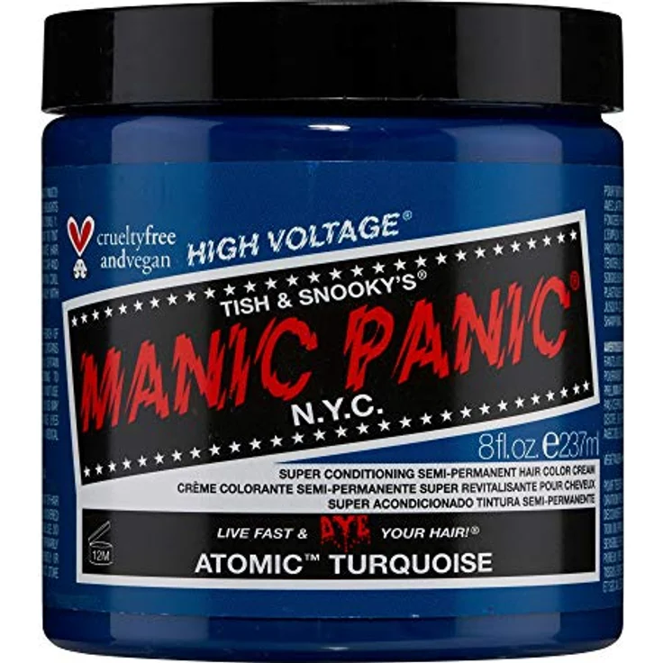 Manic Panic High Voltage Classic Atomic Turquoise, semi-permanente Haartönung mit cremiger Textur, vegan, 237 ml – Bild 1