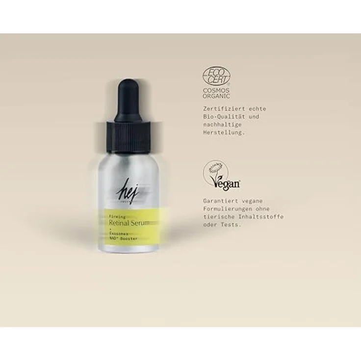 Hej Organic Firming Retinal Serum, Anti-Aging-Gesichtsserum mit Exosomen & NAD+ Booster für reifere Haut, 30 ml – Bild 9