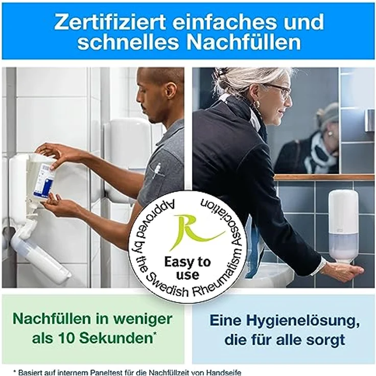 Tork luxuriöse Flüssigseife S1, Blütenduft, 1.000 ml, 420911, Zartlila – Bild 5