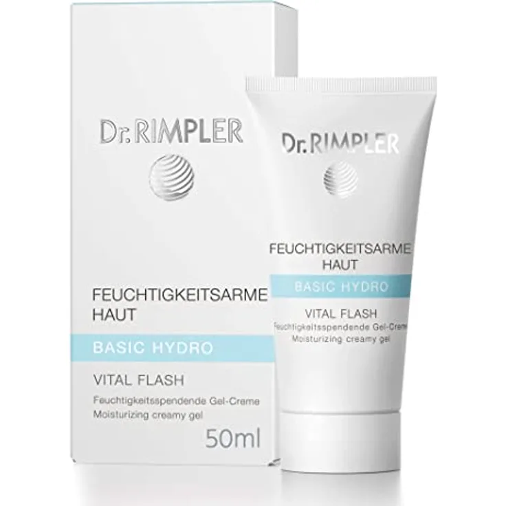 Dr. Rimpler Vitale Feuchtigkeitspflege für jeden Hauttypen"Hydro vital Flash" I Leichte Gesichts-Creme für einen frischen Teint I Pflege-Gel, 50ml