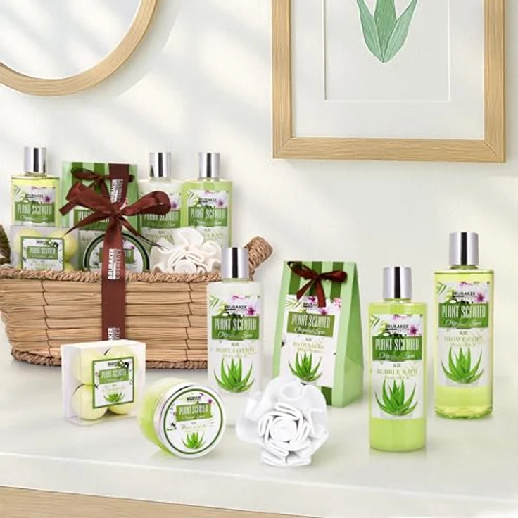 11 tlg. Aloe Vera Beautyset Geschenkset im Flechtkorb – Bild 3