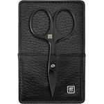 ZWILLING Maniküreset Premium Black Edition, 3-teilig mit Echtleder-Stecketui, Reiseset und Nagelschere