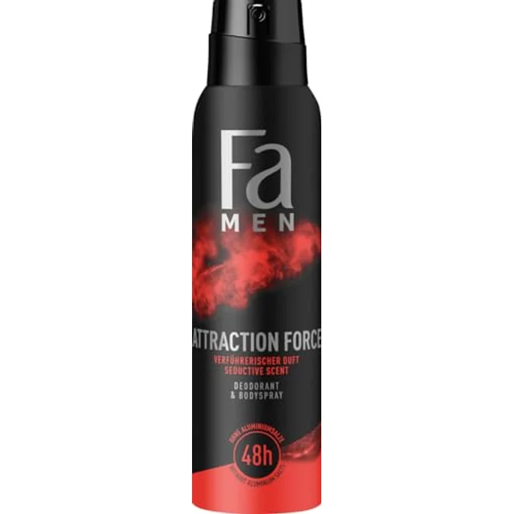 Fa Deospray Men Attraction Force, 6er Pack, 150 ml pro Flasche, 48h Deo-Schutz, vegane Formel – Bild 2