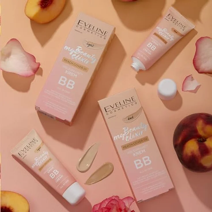 EVELINE COSMETICS Nährendes BB Cream Nr. 02 - Dunkel | My Beauty Elixir Serie | Vegane Formel mit Niacinamid, Pfirsich, Squalan, Bambus & Rosenöl | 30 ML – Bild 5