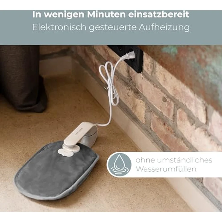 ProfiCare® PC-EWF 3150, elektrische Wärmflasche ohne Wasser, kurze Aufheizzeit bis 65°C, automatische Abschaltung, weicher Flanell-Bezug, sicher und hygienisch – Bild 2