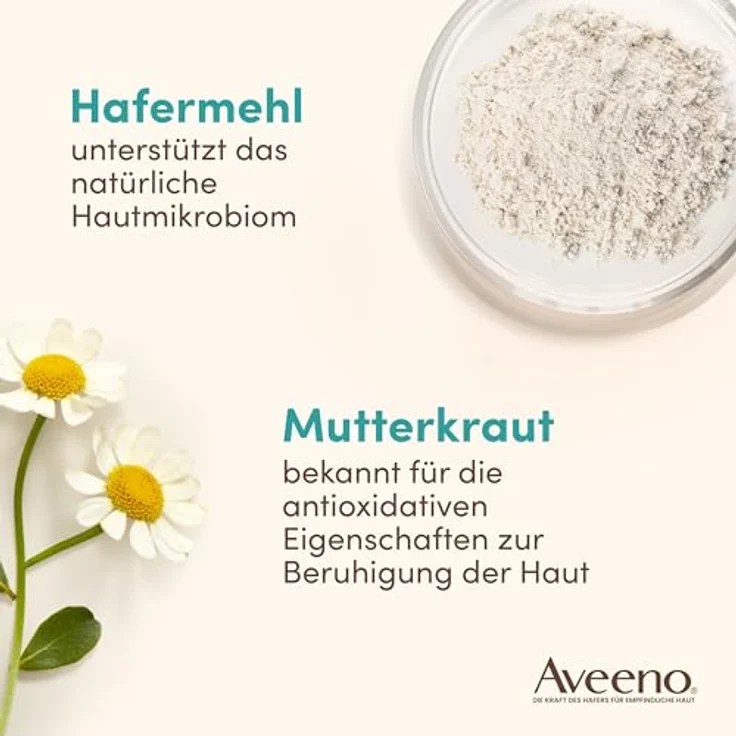 Aveeno CALM+RESTORE beruhigende Hafer Toning Lotion (200 ml), parfümfreier Toner & erfrischender Make Up Entferner für empfindliche Haut mit präbiotischem Hafer & beruhigendem Mutterkraut – Bild 4