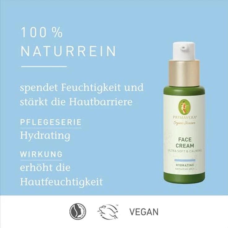 PRIMAVERA Face Cream - Ultra soft & Calming 30 ml - Naturkosmetik - Einzigartige Gesichtscreme für sensible und normale Haut - vegan – Bild 3